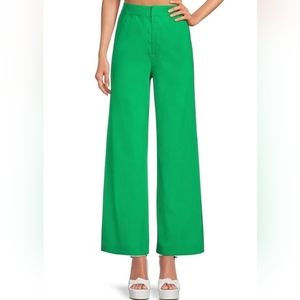 Gianni bini Kelly Green Linen Pants. Sz 8 NWT